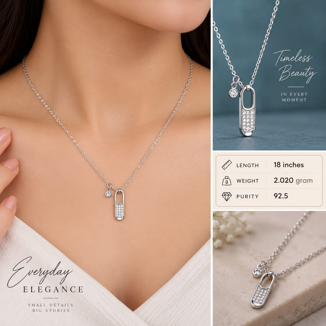 Ladies Oval Link Silver Chain