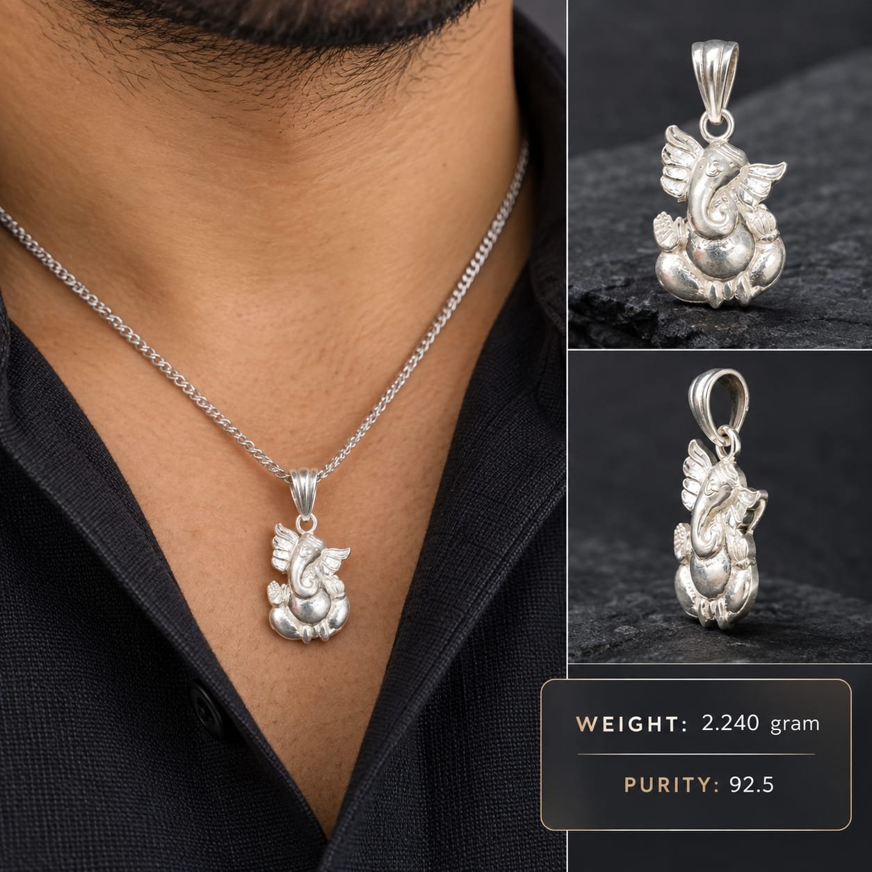 Ganesha Silver Pendant