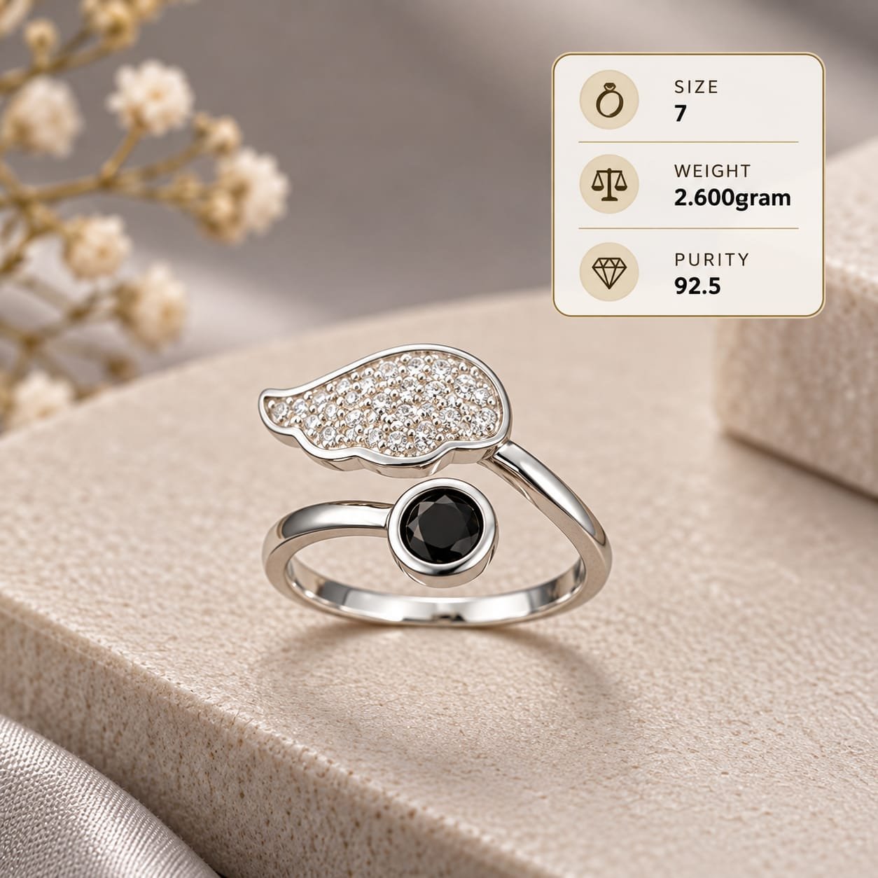 Ladies Angel Wing 925 Silver Ring