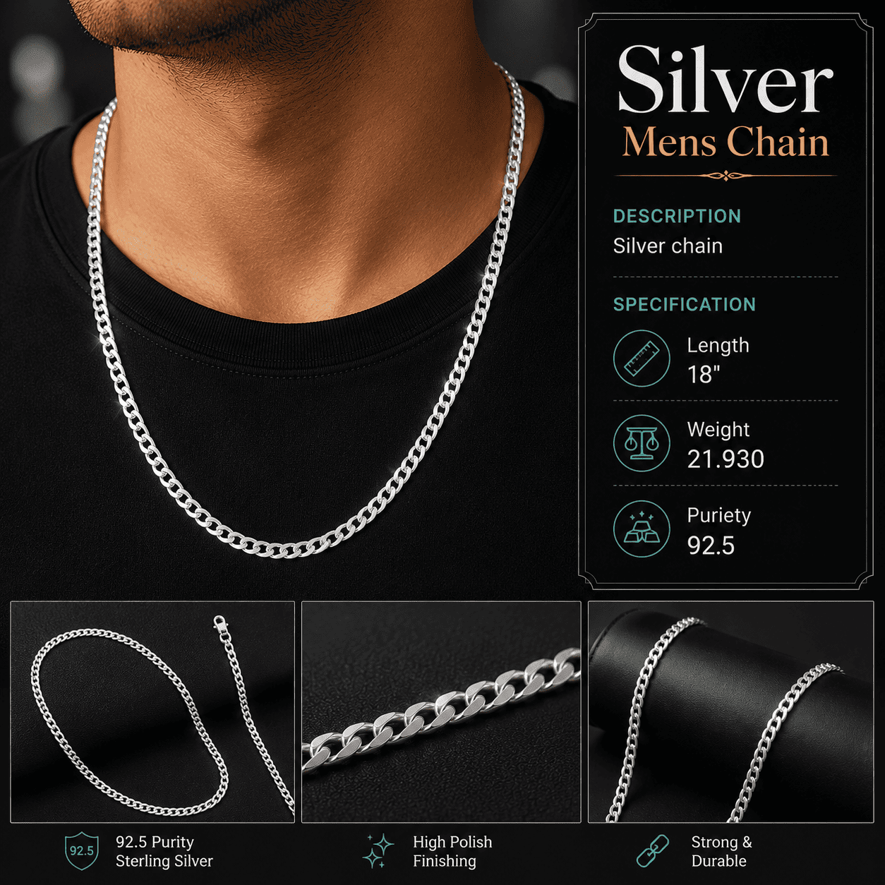 Men’s Silver Chain photo 2