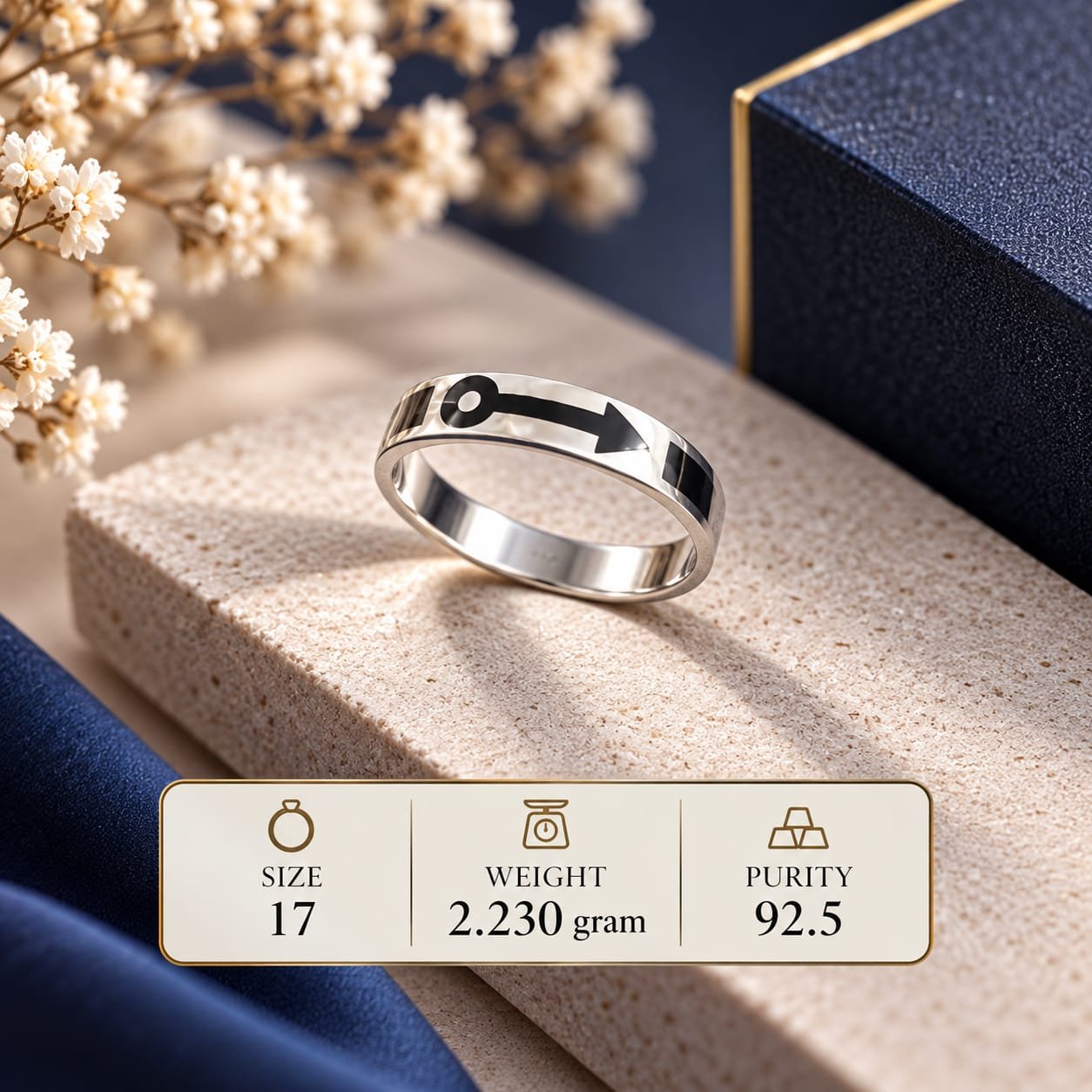 Men's Arrow Design 925 Silver Ring